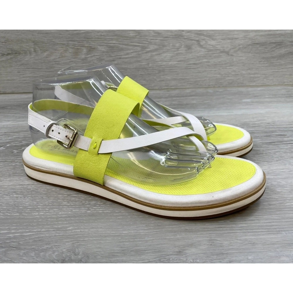Cole Haan Neon Yellow and White Strappy Sandals
